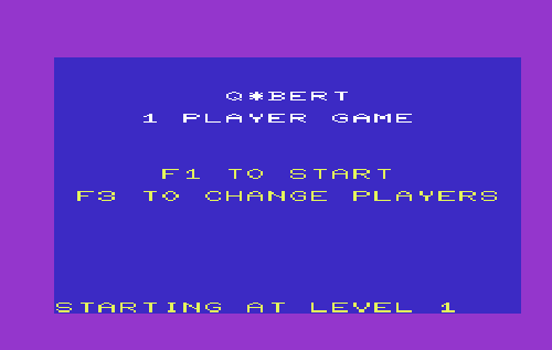Q*bert title screen for Vic-20